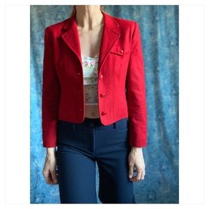 Vintage Pendleton blazer red cropped button down wool